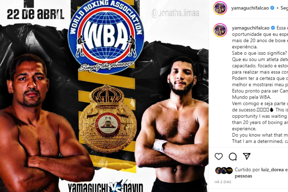 Medalhista olímpico, Yamaguchi Falcão encara David Morrell, em Las Vegas, pelo cinturão dos supermédios da WBA.