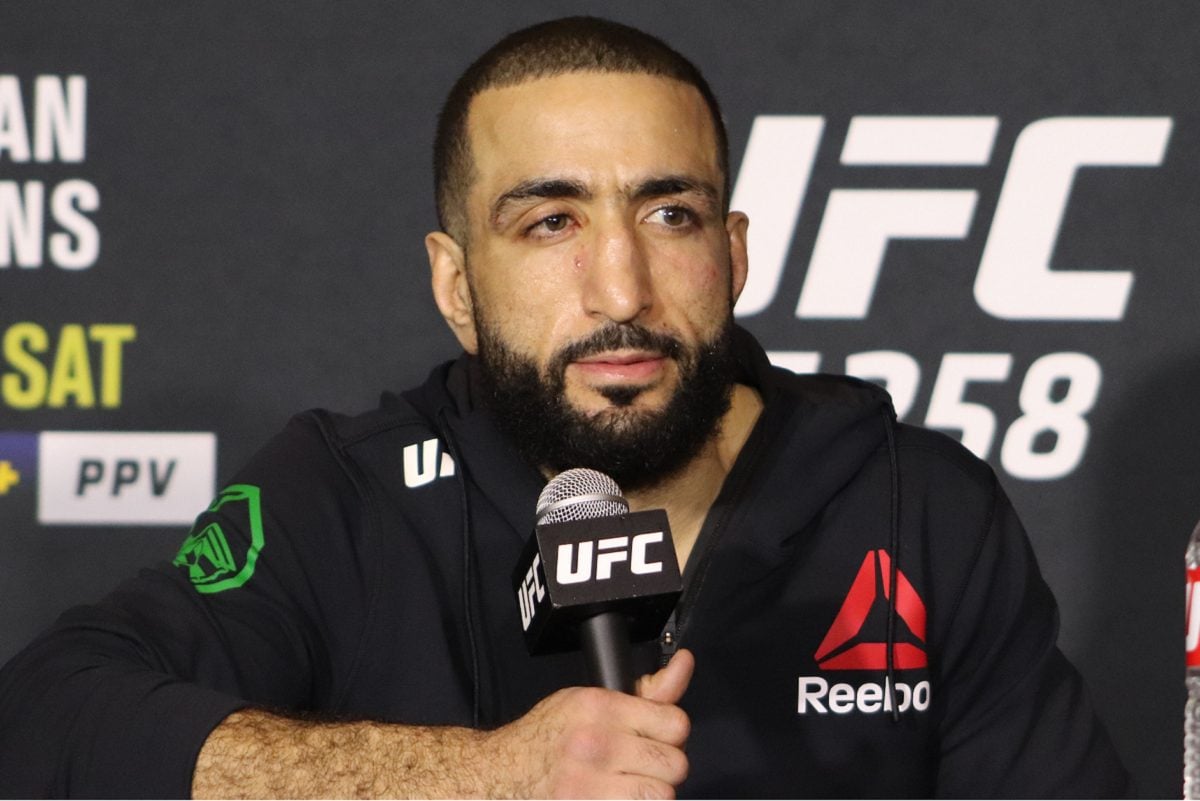 Atual número 4 do ranking, Belal Muhammad atende a imprensa durante media day do UFC 258