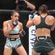 Jaqueline Amorim em ação em sua estreia no UFC, diante de Sam Hughes