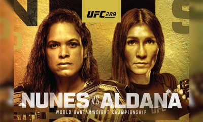 Amanda Nunes e Irena Aldana destacadas no pôster oficial do UFC 289.