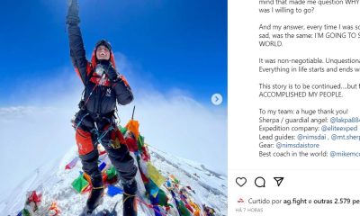 Cesalina Gracie comemora escalada no Monte Everest