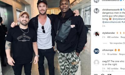 Chris Hemsworth é fã de Alexander Volkanovski e Israel Adesanya