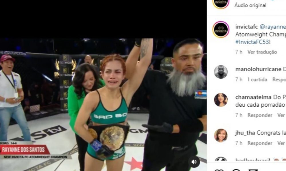 Rayanne dos Santos é a terceira brasileira a ser campeã do peso-átomo do Invicta FC