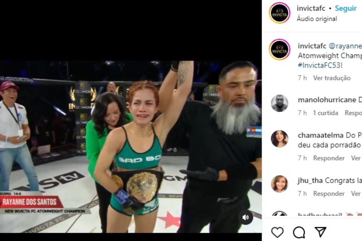 Rayanne dos Santos é a terceira brasileira a ser campeã do peso-átomo do Invicta FC