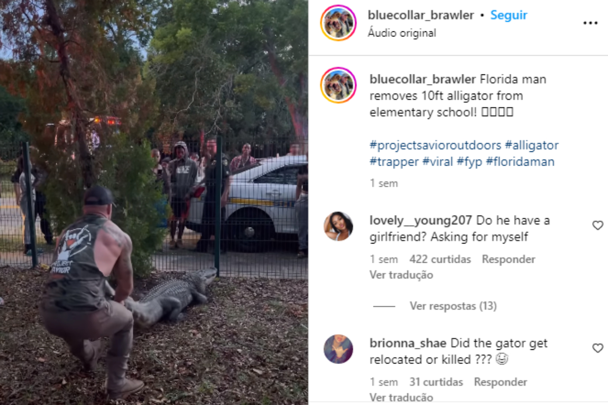 Lutador de MMA e caçador licenciado, Mike Dragic foi chamado pela polícia para ajudar na captura de um jacaré de 3 metros na Flórida.