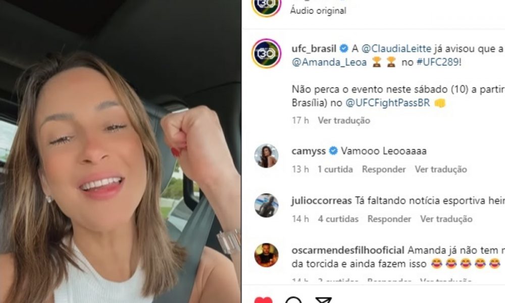 Claudia Leitte declara torcida para Amanda Nunes no UFC 289; veja
