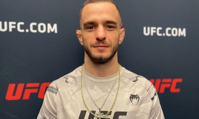 Lucas Almeida conversa com a imprensa durante o media day do UFC Vegas 75