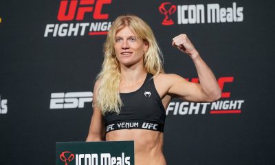 Manon Fiorot passa pela balança durante pesagem no Ultimate.