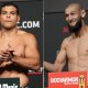Paulo Borrachinha e Khamzat Chimaev posam para fotos após a pesagem do UFC