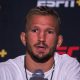 TJ Dillashaw no media day do UFC Vegas 32.