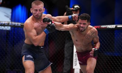 Kaik Brito golpeia Oban Elliott com um direto de direita