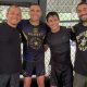 Melqui Galvão, Charles Do Bronxs, Mica Galvão e Diego Lima na academia Chute Boxe SP.
