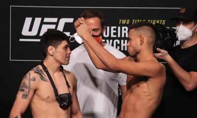 Brandon Moreno e Brandon Royval fazem encarada antes do UFC 255.