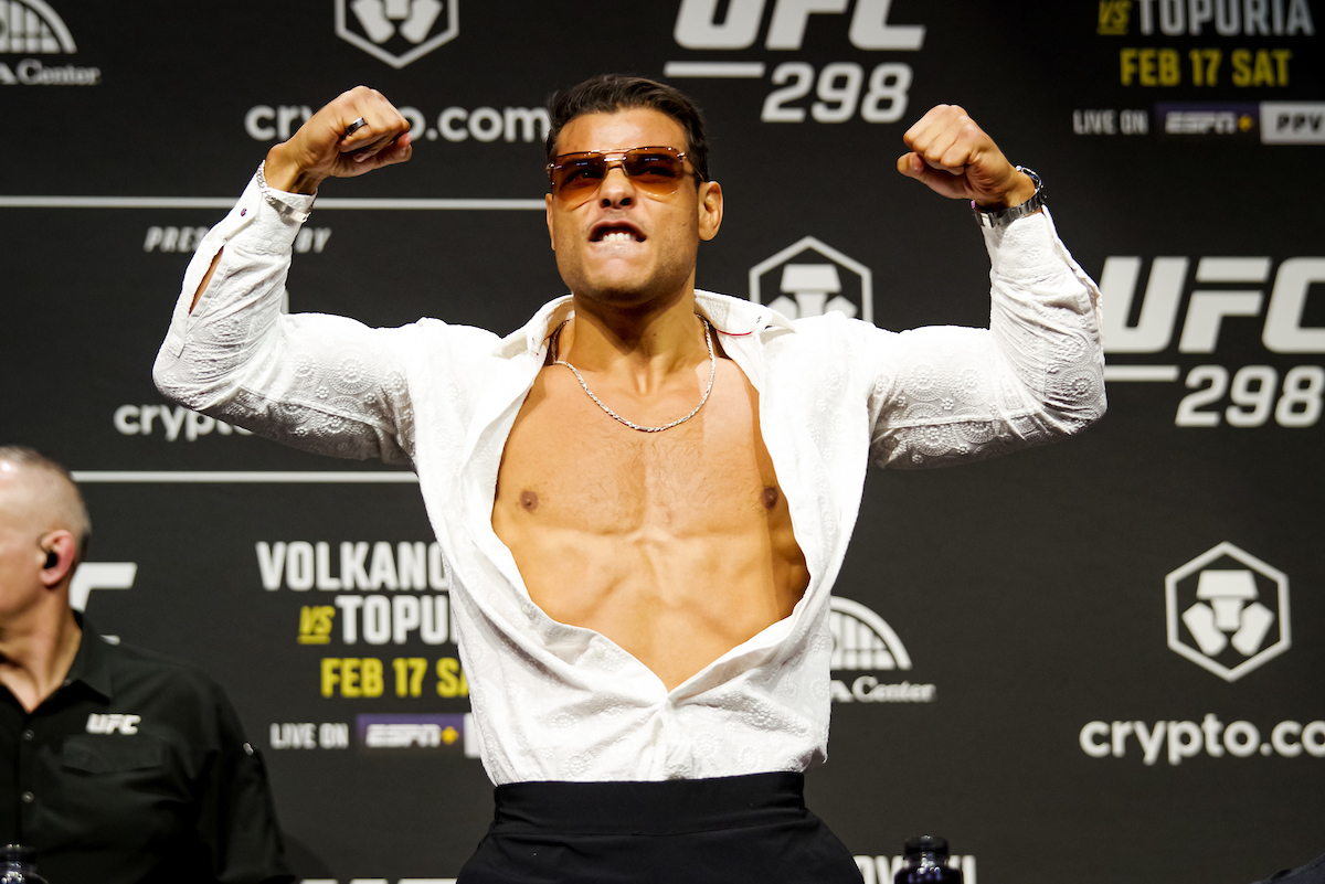Paulo Borrachinha participa da coletiva de imprensa pré-UFC 298.