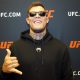 Caio Borralho posa para fotos após conceder entrevista para a Ag Fight no UFC Apex