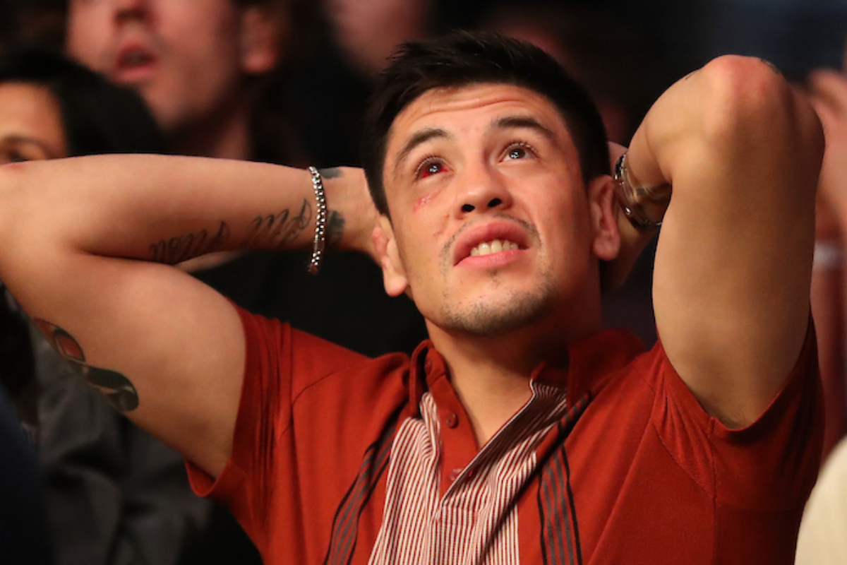 Brandon Moreno na plateia do UFC 278.