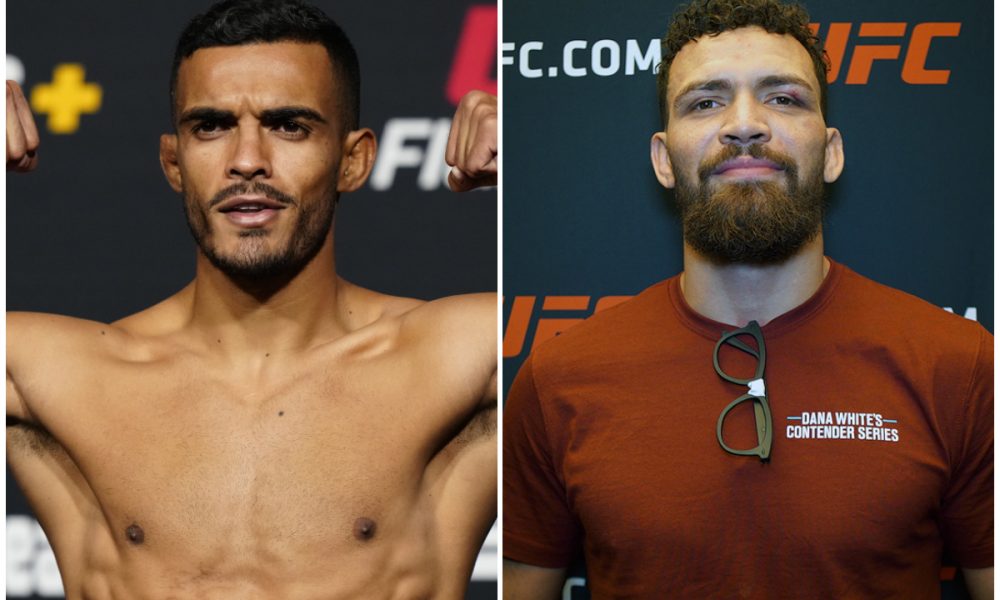 Ismael Bonfim e Maurício Ruffy posam para fotos no UFC