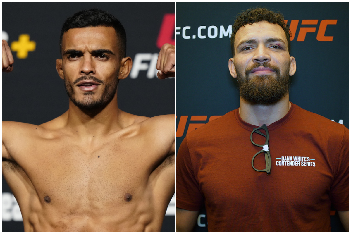 Ismael Bonfim e Maurício Ruffy posam para fotos no UFC