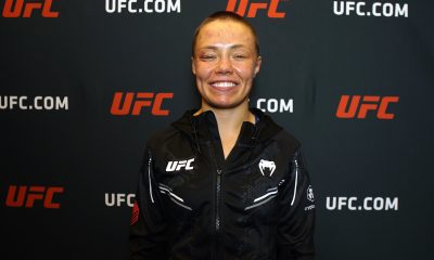 Rose Namajunas posa para fotos após ser entrevistada pela reportagem da Ag Fight