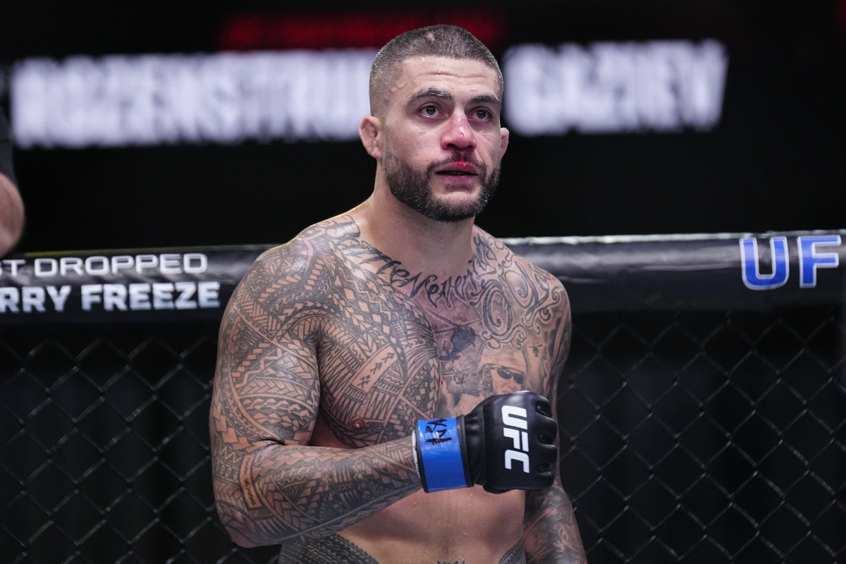 Tyson Pedro em ação na última luta de sua carreira