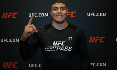 Victor Hugo conversa com a imprensa após vencer no UFC Fight Pass Invitational 6