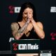Norma Dumont celebra após bater o peso dos galos pela primeira vez no UFC