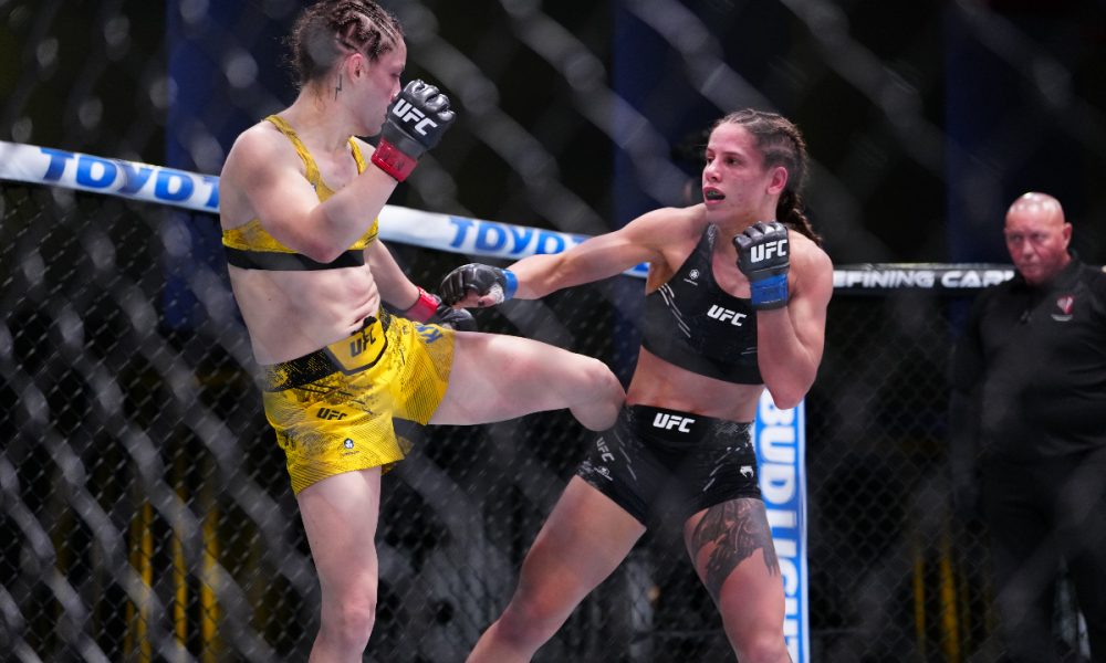 Julia Polastri encontrou dificuldades em lidar com os chutes da rival sueca no UFC Vegas 93