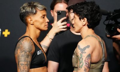 Amanda Lemos e Virna Jandiroba fazem encarada antes do UFC Vegas 94.