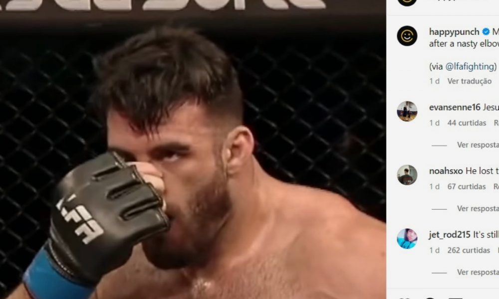 Lutador ‘conserta’ nariz quebrado durante combate no LFA; veja