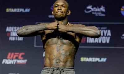 Israel Adesanya na pesagem cerimonial do UFC Arábia Saudita