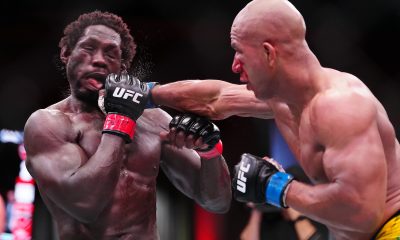 Gregory Robocop acerta soco em Jared Cannonier no UFC Vegas 102