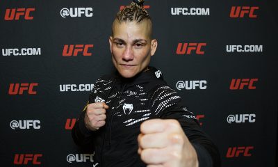 Priscila Pedrita posa para fotos após ceder entrevista para a Ag Fight no UFC Vegas 104