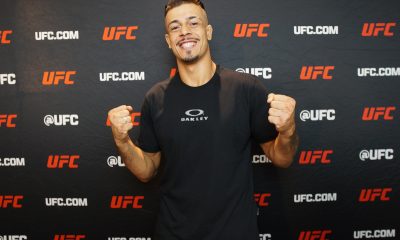 Marco Tulio Matuto posando para foto no Media Day do UFC 314