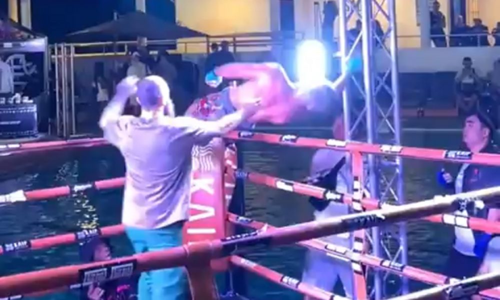 Combate inusitado na Tailândia termina com choque elétrico em plena comemoração; veja