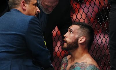 Rodolfo Bellato é atendido pela equipe médica no UFC Atlanta