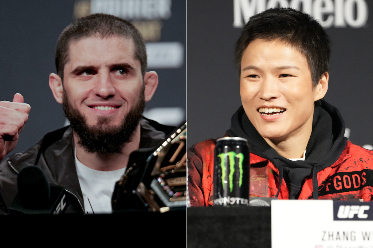 Islam Makhachev e Zhang Weili disputam os títulos meio-médio e peso-mosca no UFC 322