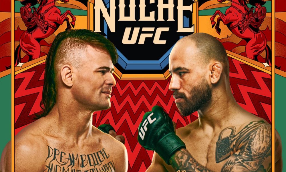 Pôster do Noche UFC destaca duelo verde-amarelo entre Diego Lopes e Jean Silva