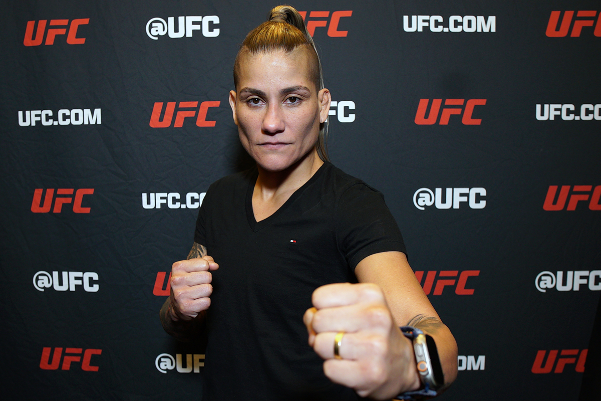 Priscila Pedrita durante o Media Day do UFC Vegas 109