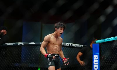 Tatsuro Taira comemora vitória no UFC Vegas 108
