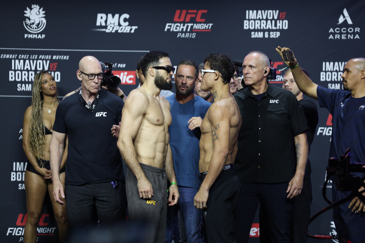 Caio Borralho e Nassourdine Imavov durante a encarada para o UFC Paris
