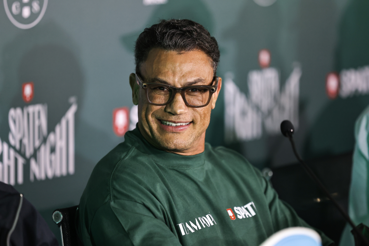 Popó na coletiva de imprensa pré-Spaten Fight Night 2