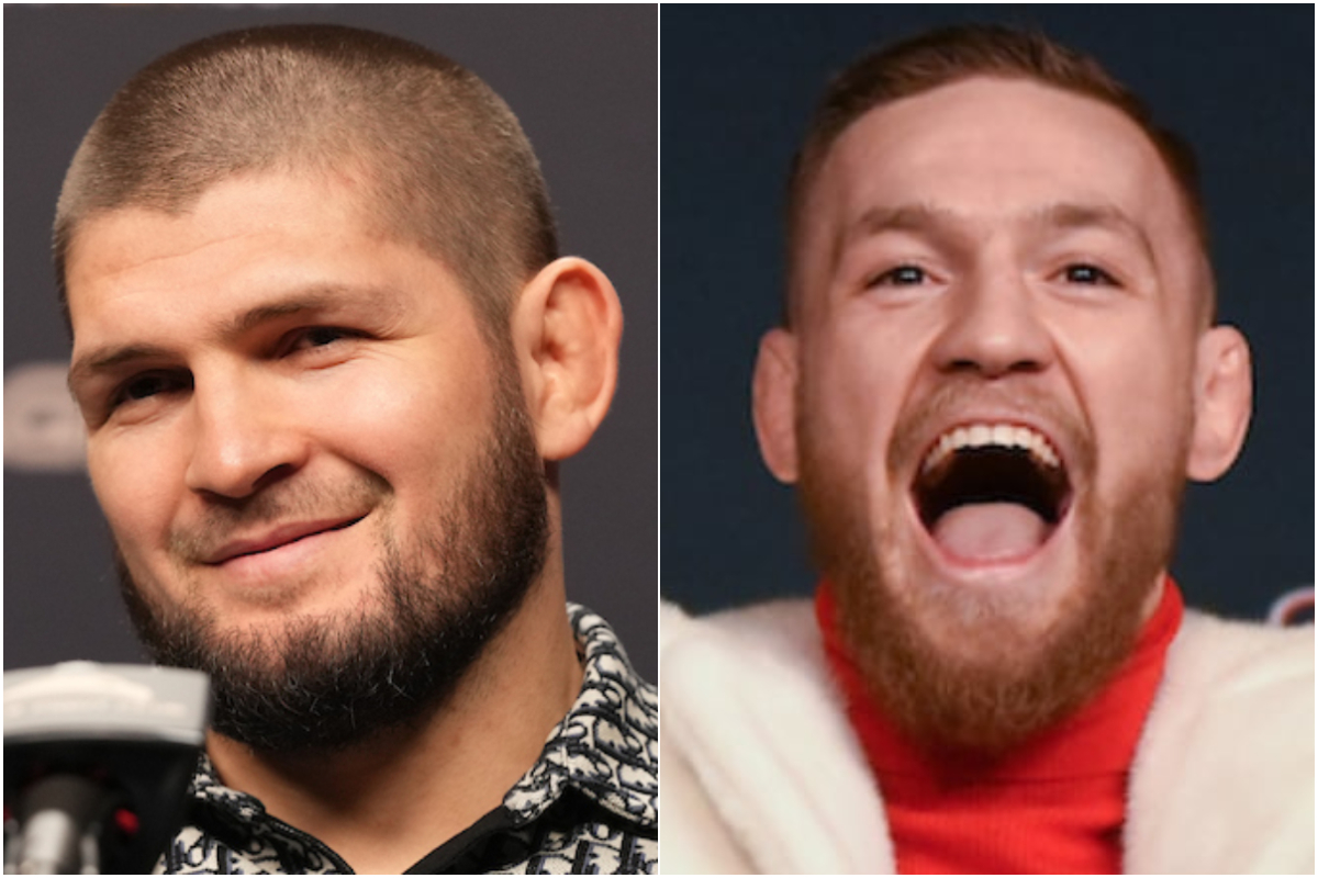 Khabib Nurmagomedov e Conor McGregor em montagem