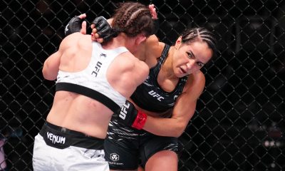 Talita Alencar e Ariane Sorriso Carnelossi durante confronto no UFC Vegas 110
