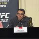 Carlos Prates durante a coletiva de imprensa do UFC 322