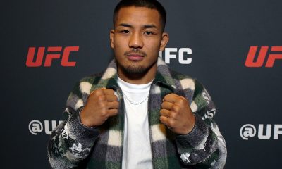 Joshua Van posa para foto no media day do UFC 323