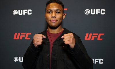 Mairon Santos posando para foto durante o Media Day do UFC 323