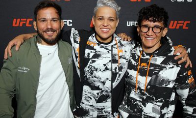 Eduarda Ronda (no centro) ao lado de Renato Velame e Virna Jandiroba, seu novo time