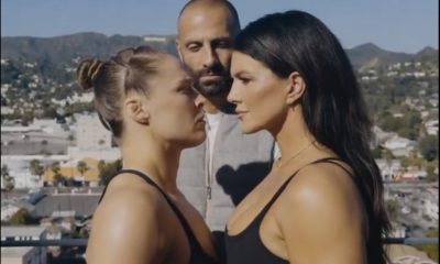 Ronda Rousey e Gina Carano se encarando em vídeo promocional