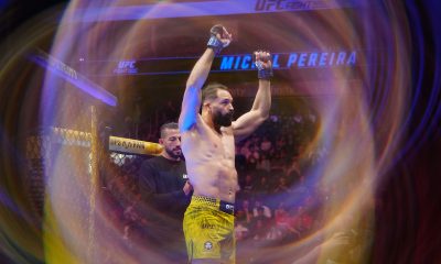 Michel Pereira erguendo os braços