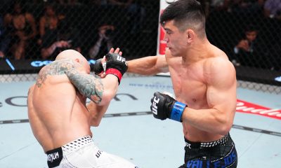 Kevin Vallejos e Josh Emmett durante duelo no UFC Vegas 114